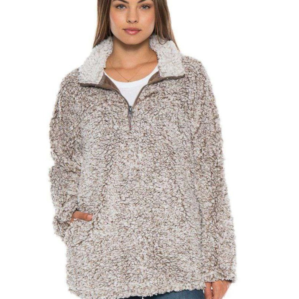 True Grit Tan Sherpa Pullover (Size S)